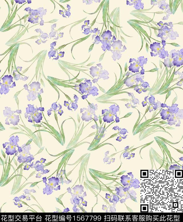 雪纺小碎花连衣裙传统印花华亿平台下载（图片编号: 1567799） - 瓦栏（Walan）