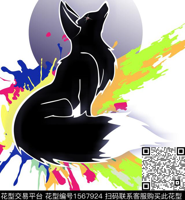 狐狸潮牌涂鸦传统印花华亿平台下载（图片编号: 1567924） - 瓦栏（Walan）