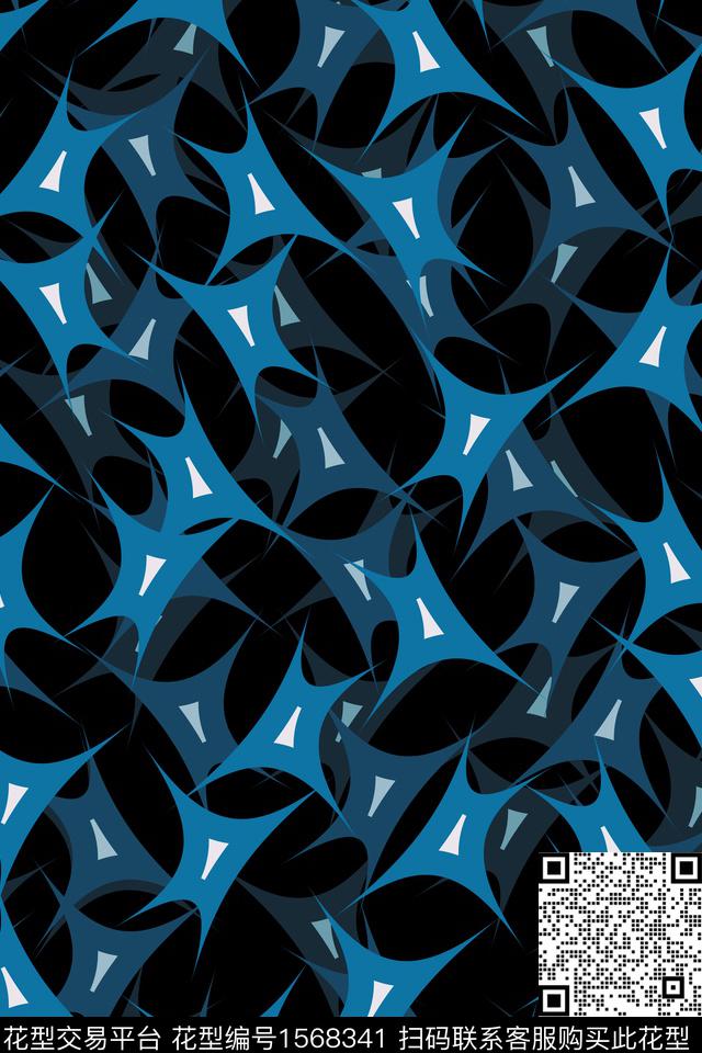 几何抽象休闲传统印花华亿平台下载（图片编号: 1568341） - 瓦栏（Walan）