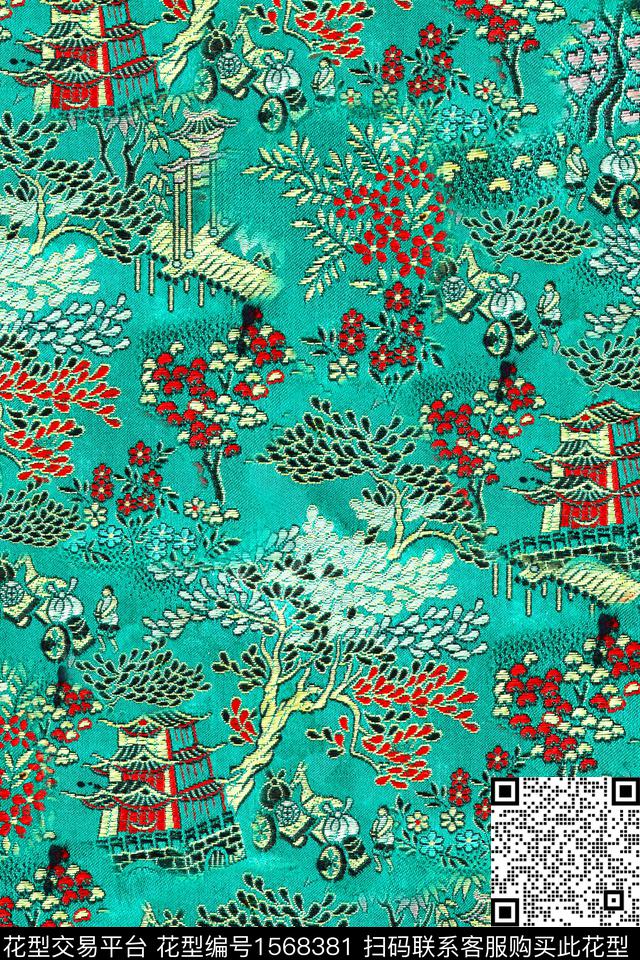 民族风复古抽象数码印花华亿平台下载（图片编号: 1568381） - 瓦栏（Walan）