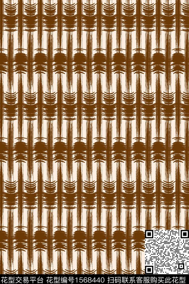 条纹抽象笔触数码印花华亿平台下载（图片编号: 1568440） - 瓦栏（Walan）