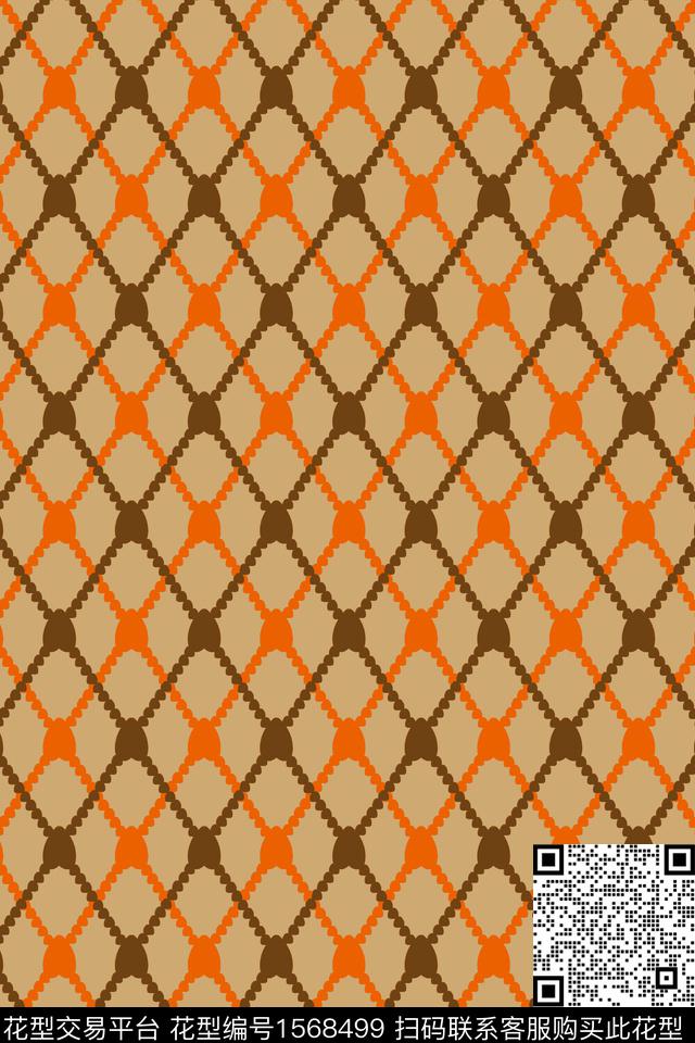 格子几何传统印花华亿平台下载（图片编号: 1568499） - 瓦栏（Walan）