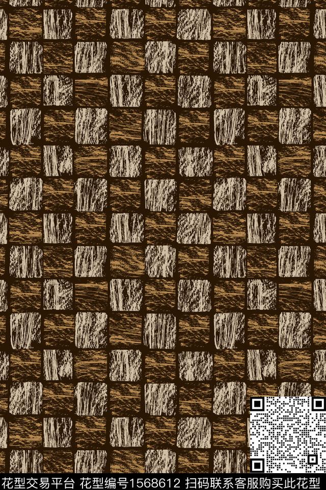 肌理几何格子数码印花华亿平台下载（图片编号: 1568612） - 瓦栏（Walan）