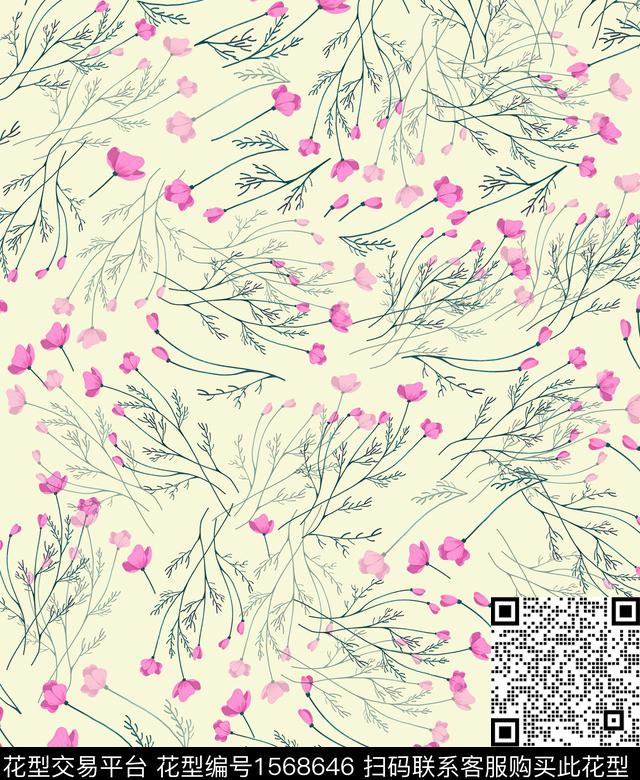 雪纺小碎花连衣裙传统印花华亿平台下载（图片编号: 1568646） - 瓦栏（Walan）