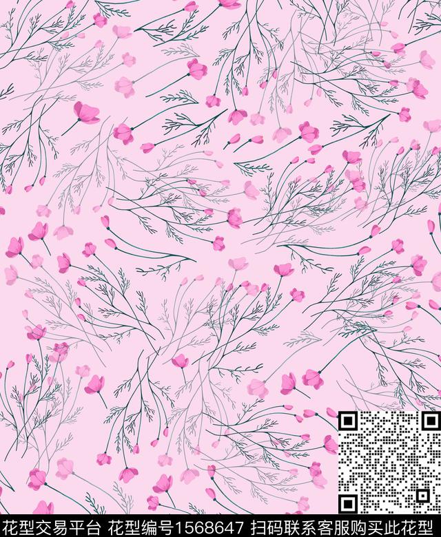 雪纺小碎花连衣裙传统印花华亿平台下载（图片编号: 1568647） - 瓦栏（Walan）