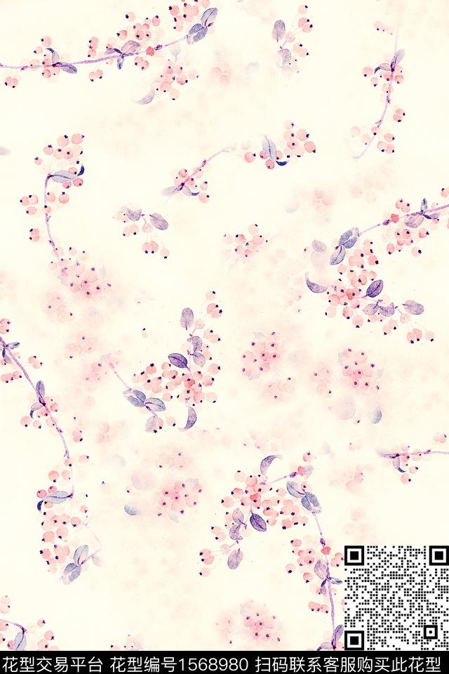 水彩春夏华亿平台小碎花数码印花华亿平台下载（图片编号: 1568980） - 瓦栏（Walan）