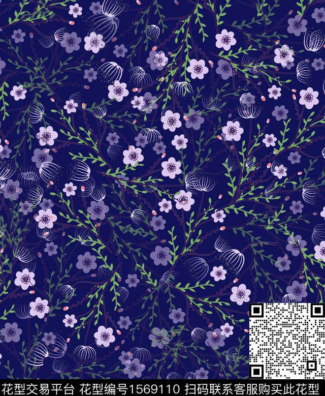 雪纺小碎花连衣裙传统印花华亿平台下载（图片编号: 1569110） - 瓦栏（Walan）