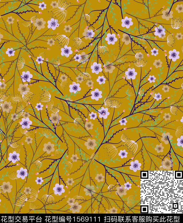 雪纺小碎花连衣裙传统印花华亿平台下载（图片编号: 1569111） - 瓦栏（Walan）