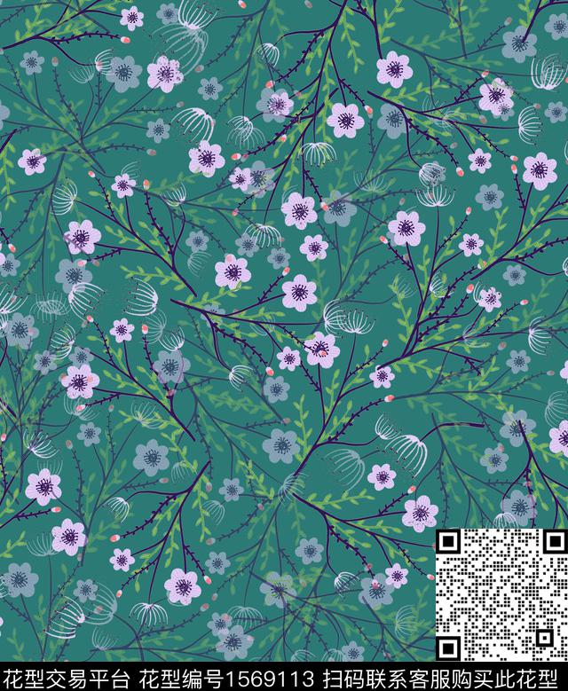 雪纺小碎花连衣裙传统印花华亿平台下载（图片编号: 1569113） - 瓦栏（Walan）