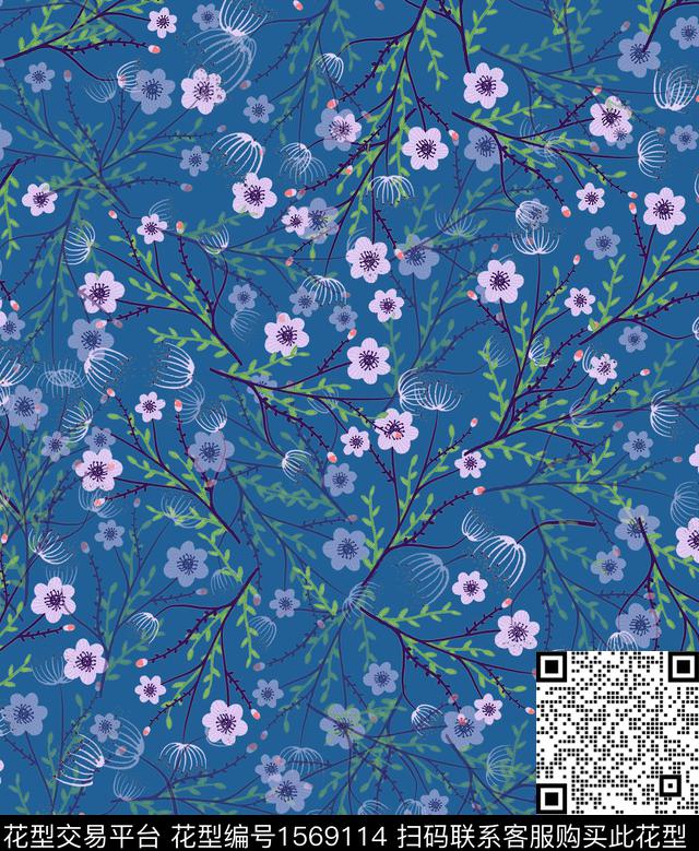 雪纺小碎花连衣裙传统印花华亿平台下载（图片编号: 1569114） - 瓦栏（Walan）