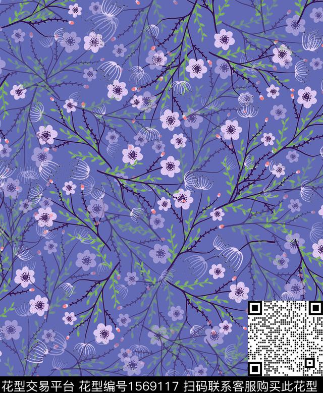 雪纺小碎花连衣裙传统印花华亿平台下载（图片编号: 1569117） - 瓦栏（Walan）