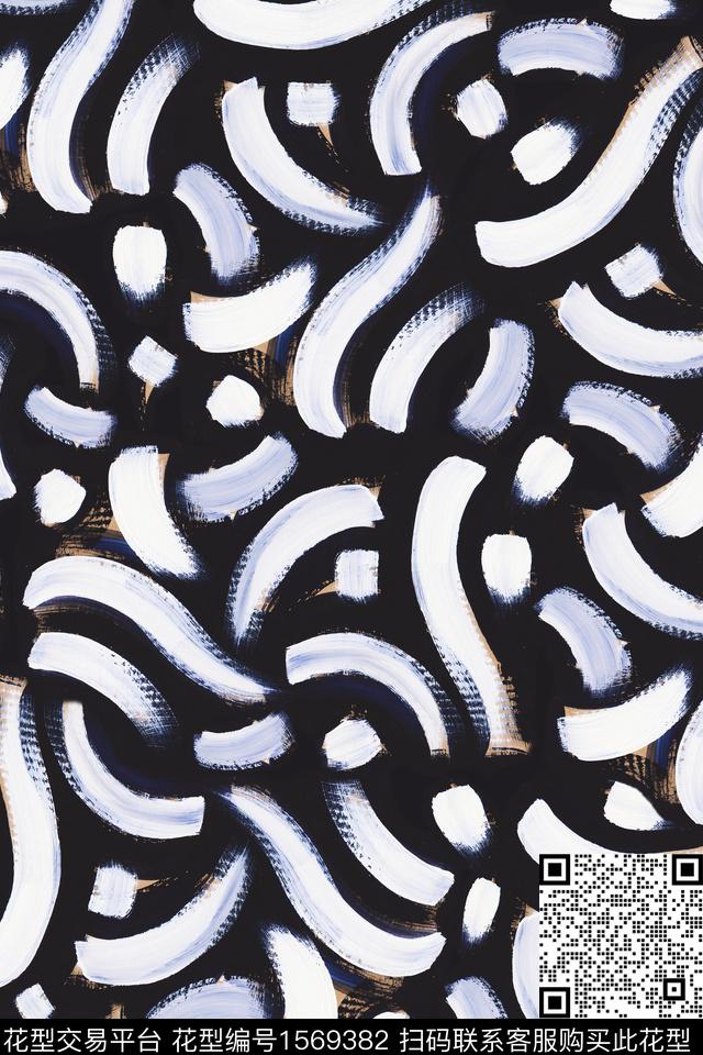 笔触抽象数码印花华亿平台下载（图片编号: 1569382） - 瓦栏（Walan）