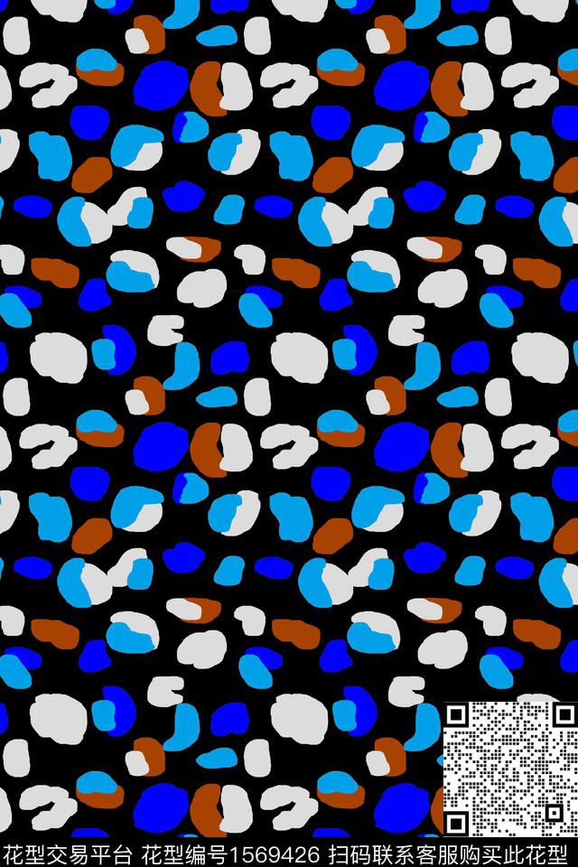 抽象斑点色块传统印花华亿平台下载（图片编号: 1569426） - 瓦栏（Walan）
