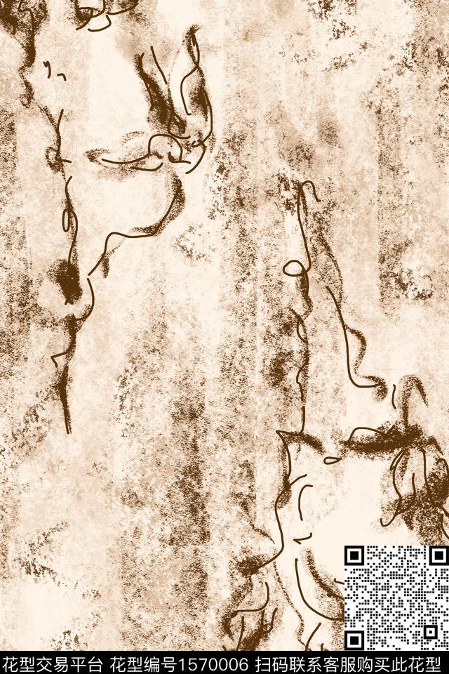 侘寂花卉肌理数码印花华亿平台下载（图片编号: 1570006） - 瓦栏（Walan）