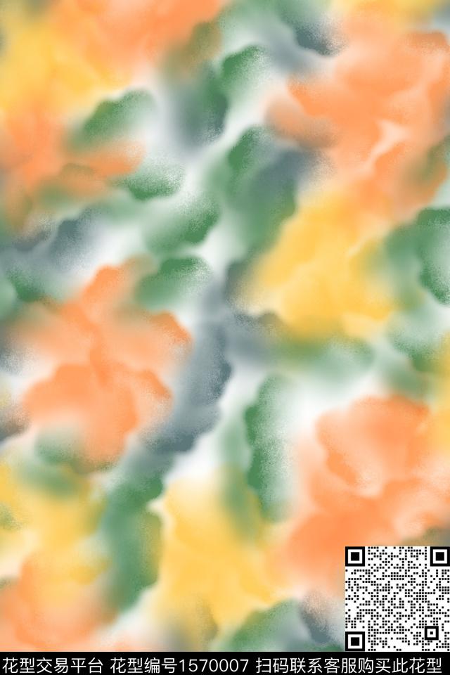 小清新淑女抽象数码印花华亿平台下载（图片编号: 1570007） - 瓦栏（Walan）