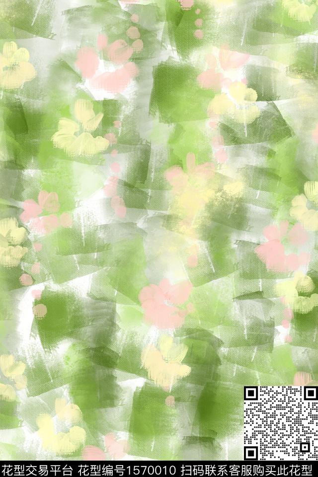 年轻女性朦胧花卉淑女数码印花华亿平台下载（图片编号: 1570010） - 瓦栏（Walan）