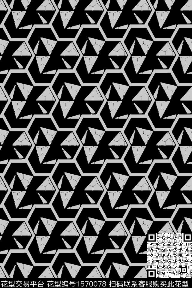 几何碎片数码印花华亿平台下载（图片编号: 1570078） - 瓦栏（Walan）