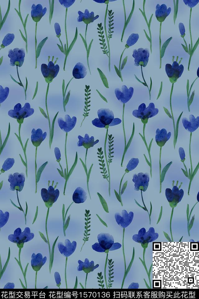 花卉小碎花满版散花数码印花华亿平台下载（图片编号: 1570136） - 瓦栏（Walan）