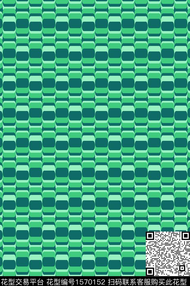 绿色几何条纹数码印花华亿平台下载（图片编号: 1570152） - 瓦栏（Walan）