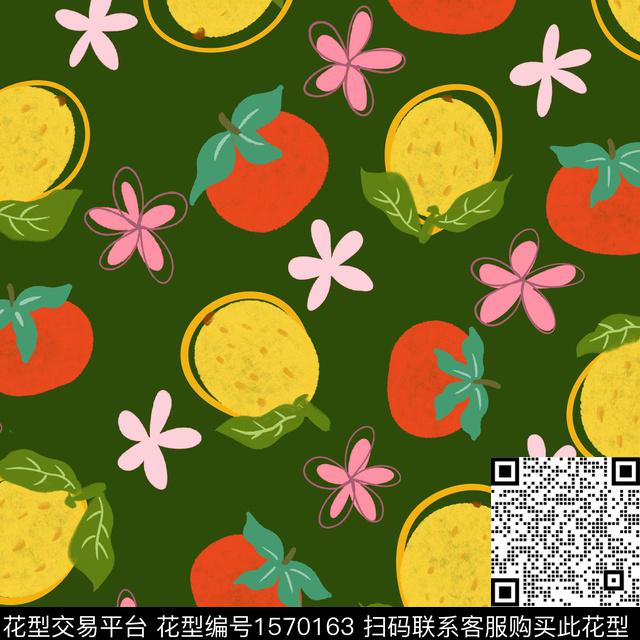 柠檬趣味手绘数码印花华亿平台下载（图片编号: 1570163） - 瓦栏（Walan）