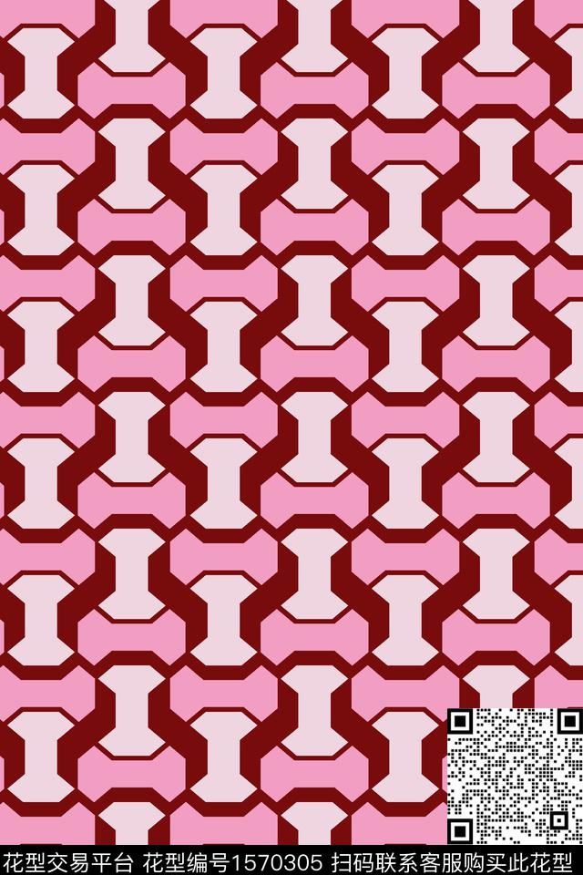 连续几何粉色传统印花华亿平台下载（图片编号: 1570305） - 瓦栏（Walan）