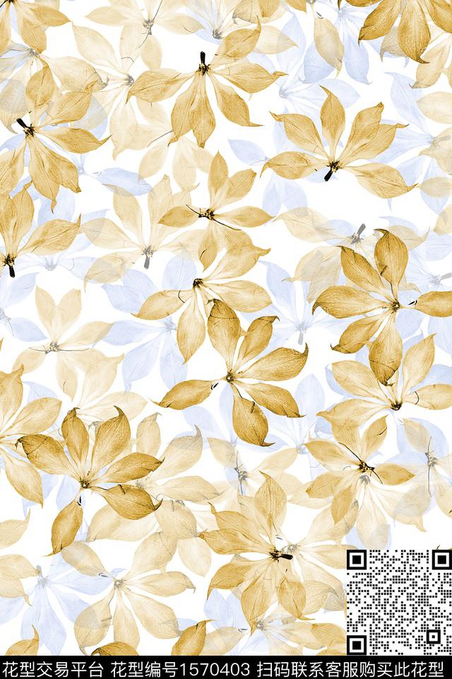 花卉水彩花卉影花数码印花华亿平台下载（图片编号: 1570403） - 瓦栏（Walan）