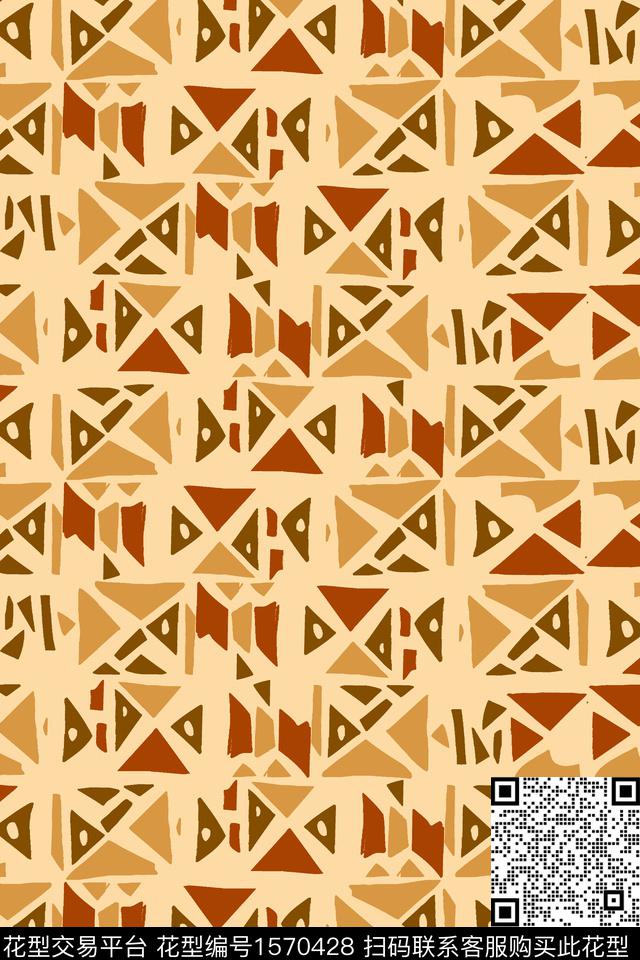 几何碎片拼色传统印花华亿平台下载（图片编号: 1570428） - 瓦栏（Walan）
