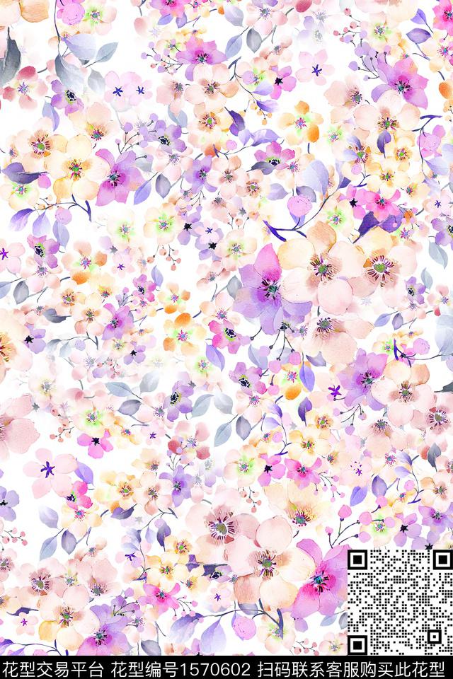 年轻女性花卉小碎花数码印花华亿平台下载（图片编号: 1570602） - 瓦栏（Walan）