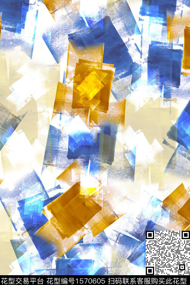 抽象笔触数码印花华亿平台下载（图片编号: 1570605） - 瓦栏（Walan）