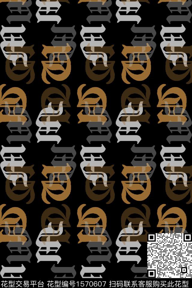 趣味字母数码印花华亿平台下载（图片编号: 1570607） - 瓦栏（Walan）