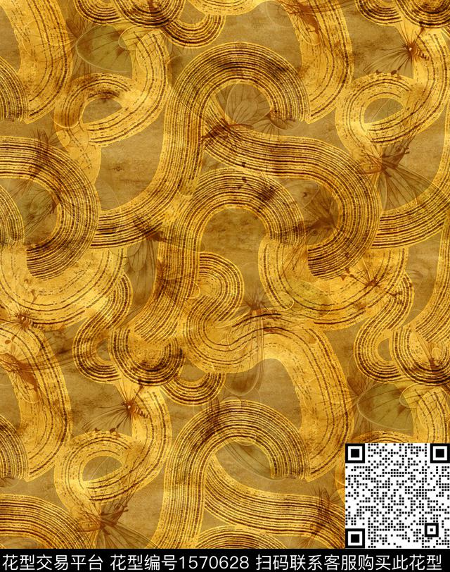 抽象条纹数码印花华亿平台下载（图片编号: 1570628） - 瓦栏（Walan）