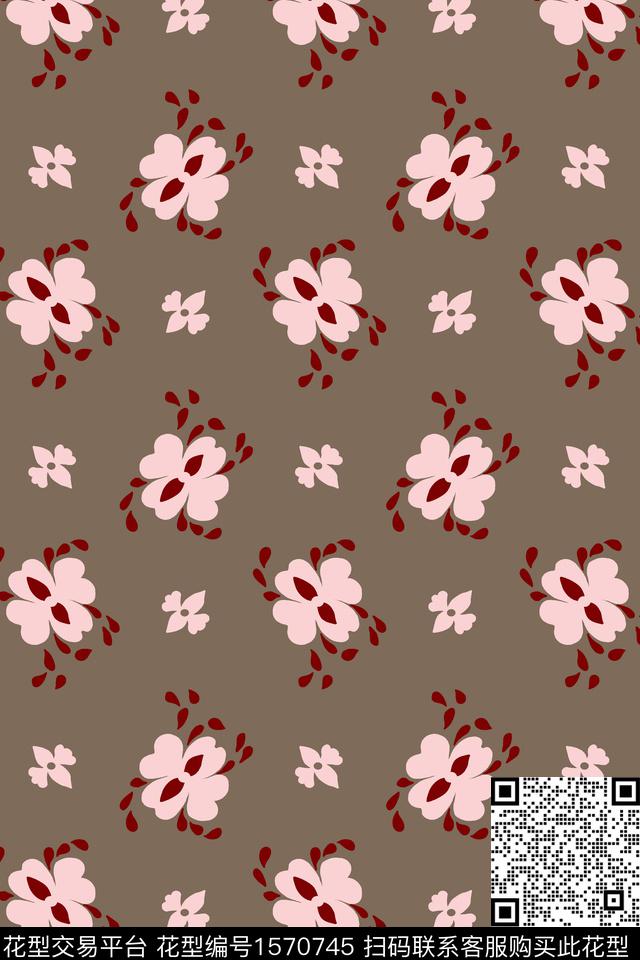 花卉小碎花粉色花传统印花华亿平台下载（图片编号: 1570745） - 瓦栏（Walan）