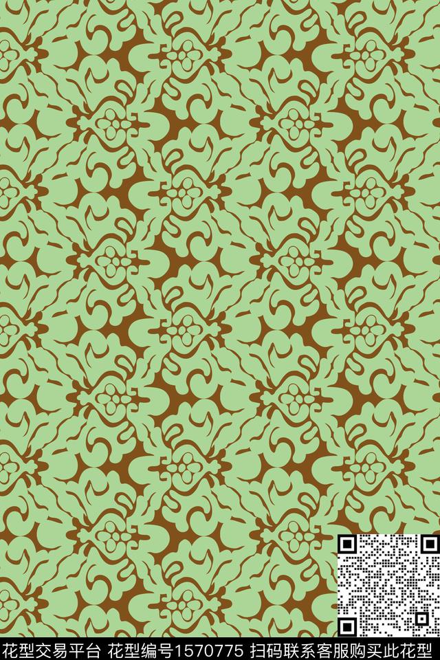 民族风民族花卉传统印花华亿平台下载（图片编号: 1570775） - 瓦栏（Walan）