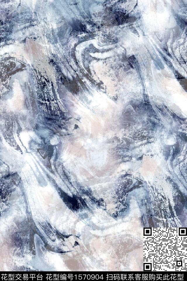 抽象水墨肌理数码印花华亿平台下载（图片编号: 1570904） - 瓦栏（Walan）