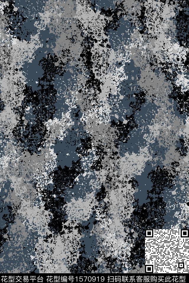 抽象肌理泼墨数码印花华亿平台下载（图片编号: 1570919） - 瓦栏（Walan）