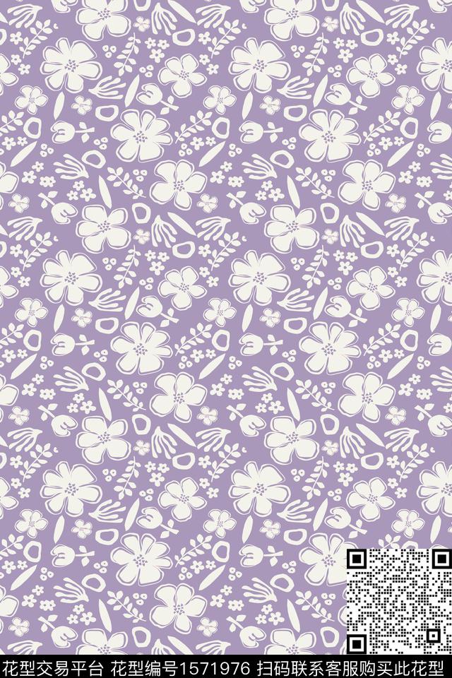 花卉满版散花小碎花传统印花华亿平台下载（图片编号: 1571976） - 瓦栏（Walan）