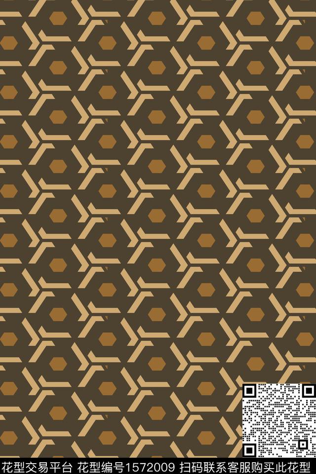 六边形几何条纹传统印花华亿平台下载（图片编号: 1572009） - 瓦栏（Walan）