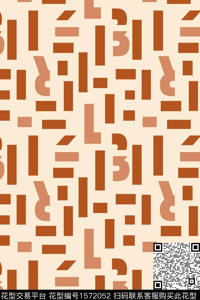 趣味满版几何数码印花华亿平台下载（图片编号: 1572052） - 瓦栏（Walan）