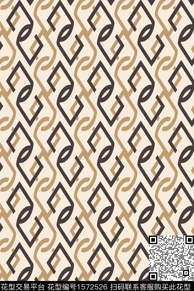 几何线条连续传统印花华亿平台下载（图片编号: 1572526） - 瓦栏（Walan）
