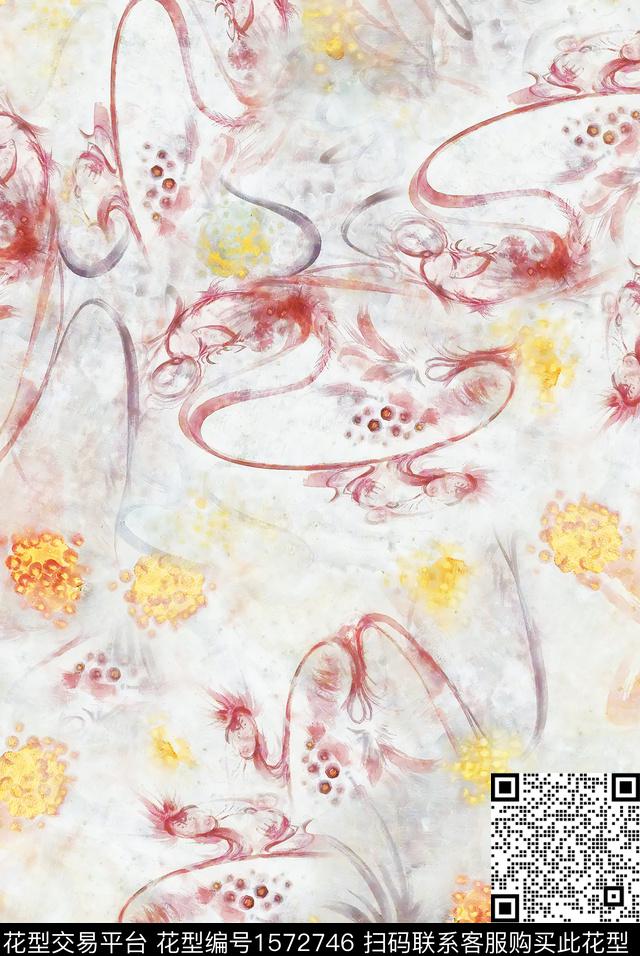大理石渐变旗袍数码印花华亿平台下载（图片编号: 1572746） - 瓦栏（Walan）