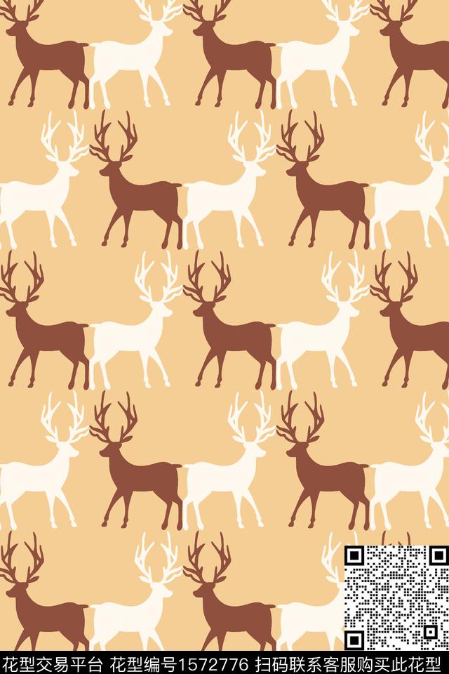 鹿童装圣诞传统印花华亿平台下载（图片编号: 1572776） - 瓦栏（Walan）