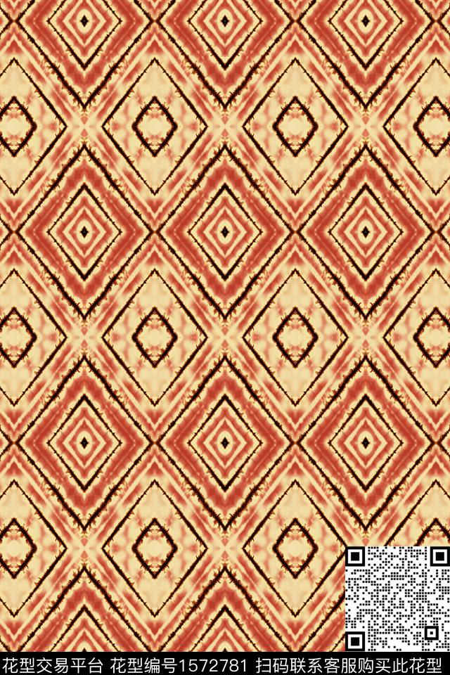 民族风几何数码印花华亿平台下载（图片编号: 1572781） - 瓦栏（Walan）