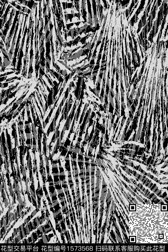 肌理黑白华亿平台条纹数码印花华亿平台下载（图片编号: 1573568） - 瓦栏（Walan）