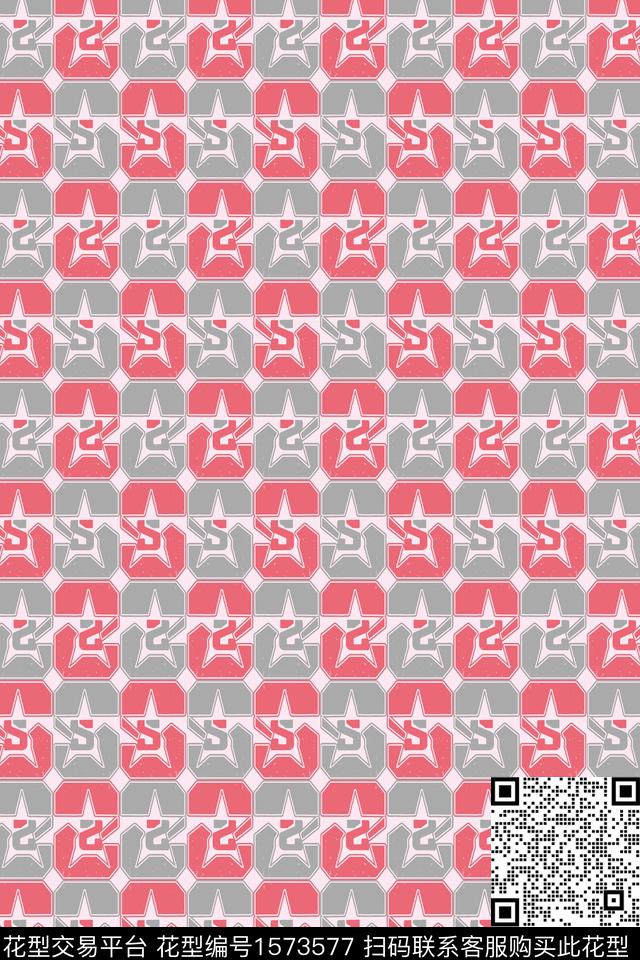 趣味几何传统印花华亿平台下载（图片编号: 1573577） - 瓦栏（Walan）