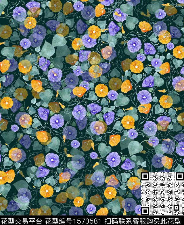 雪纺小碎花连衣裙传统印花华亿平台下载（图片编号: 1573581） - 瓦栏（Walan）