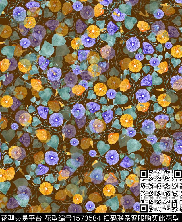 雪纺小碎花连衣裙传统印花华亿平台下载（图片编号: 1573584） - 瓦栏（Walan）