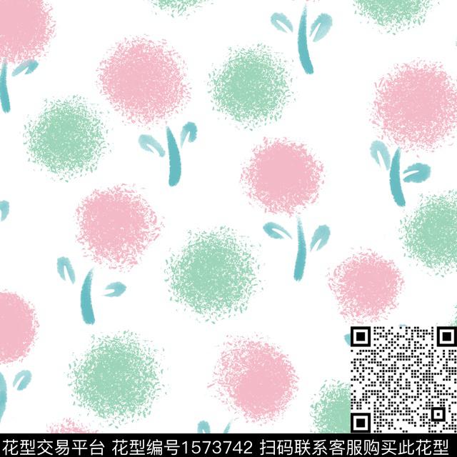 趣味花卉清爽数码印花华亿平台下载（图片编号: 1573742） - 瓦栏（Walan）