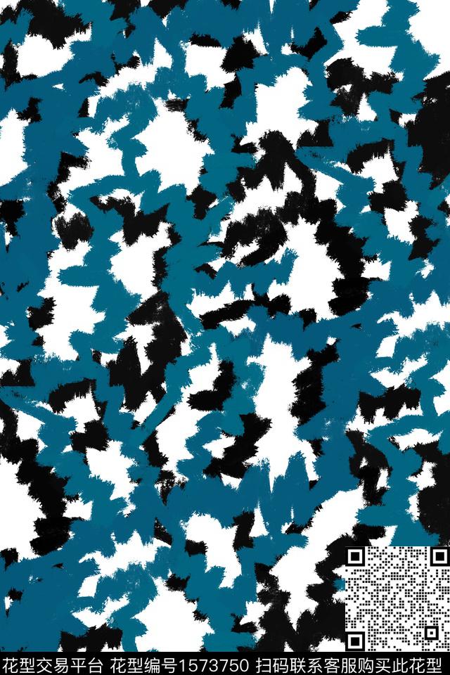 涂鸦抽象男装休闲数码印花华亿平台下载（图片编号: 1573750） - 瓦栏（Walan）