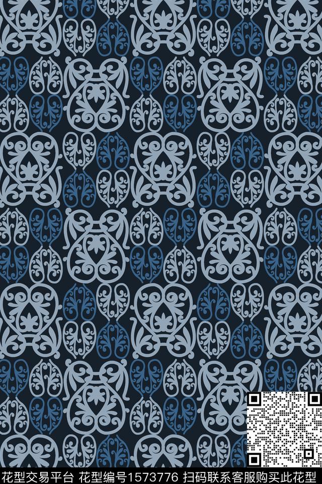 民族风复古传统纹样传统印花华亿平台下载（图片编号: 1573776） - 瓦栏（Walan）