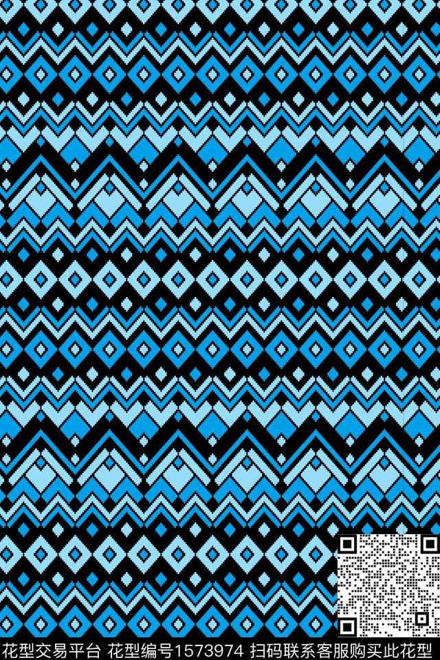 民族风几何条纹传统印花华亿平台下载（图片编号: 1573974） - 瓦栏（Walan）
